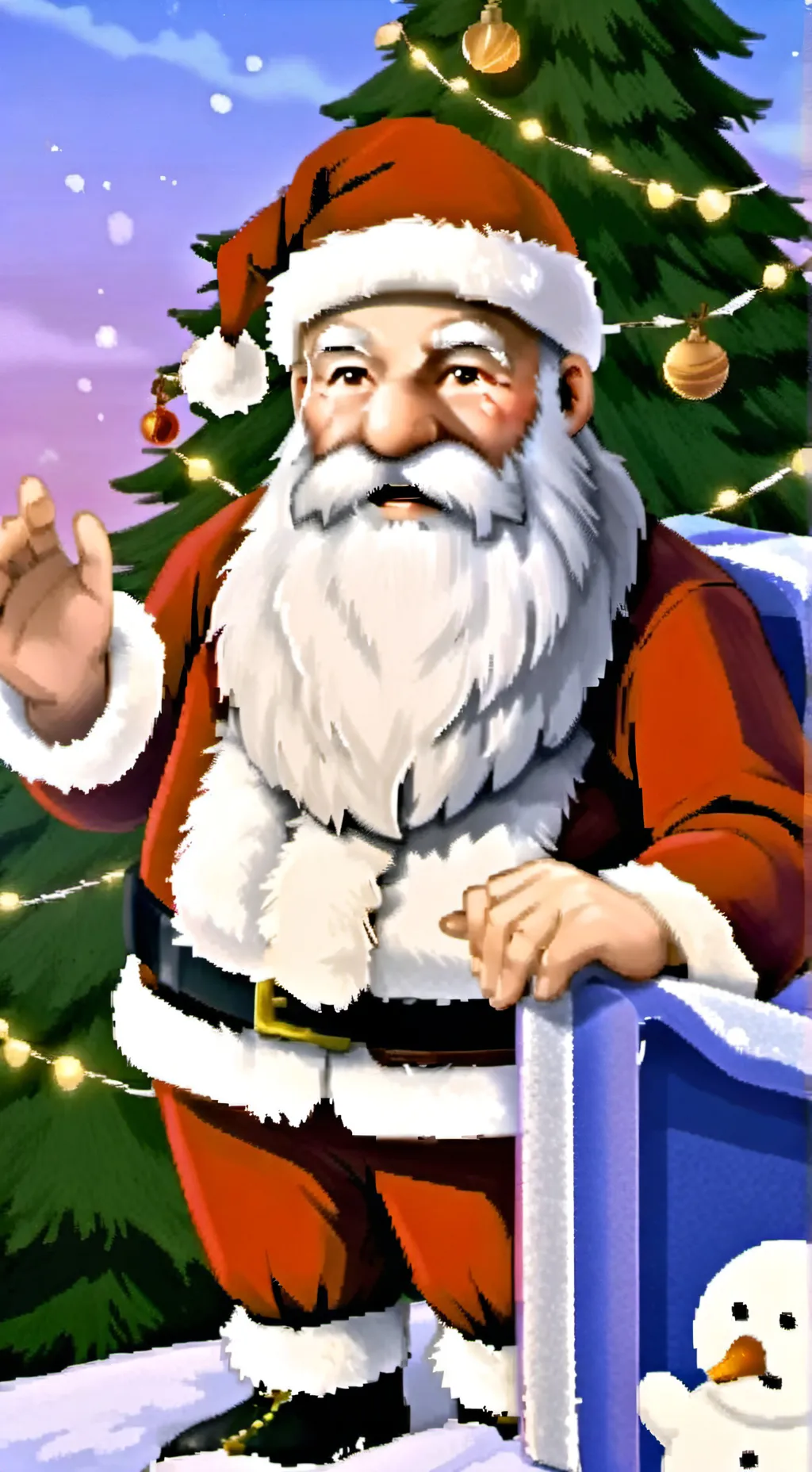 ai character: Santa  background