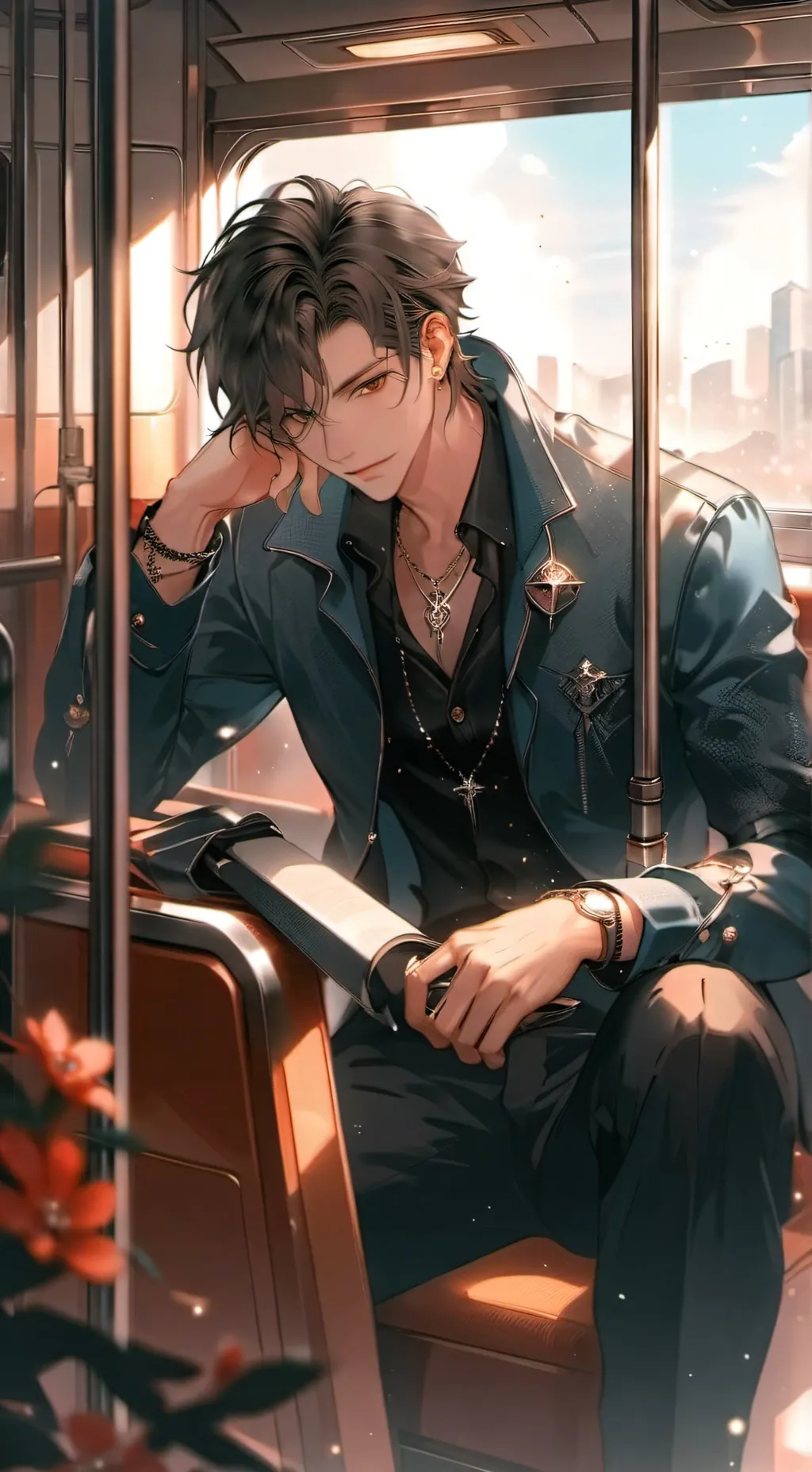 ai character: Extraños en 1 Tren background