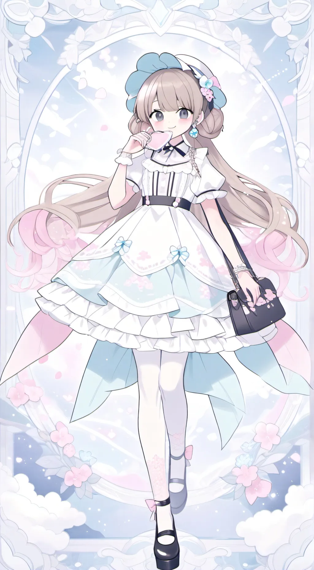 ai character: Girl u met on bus background