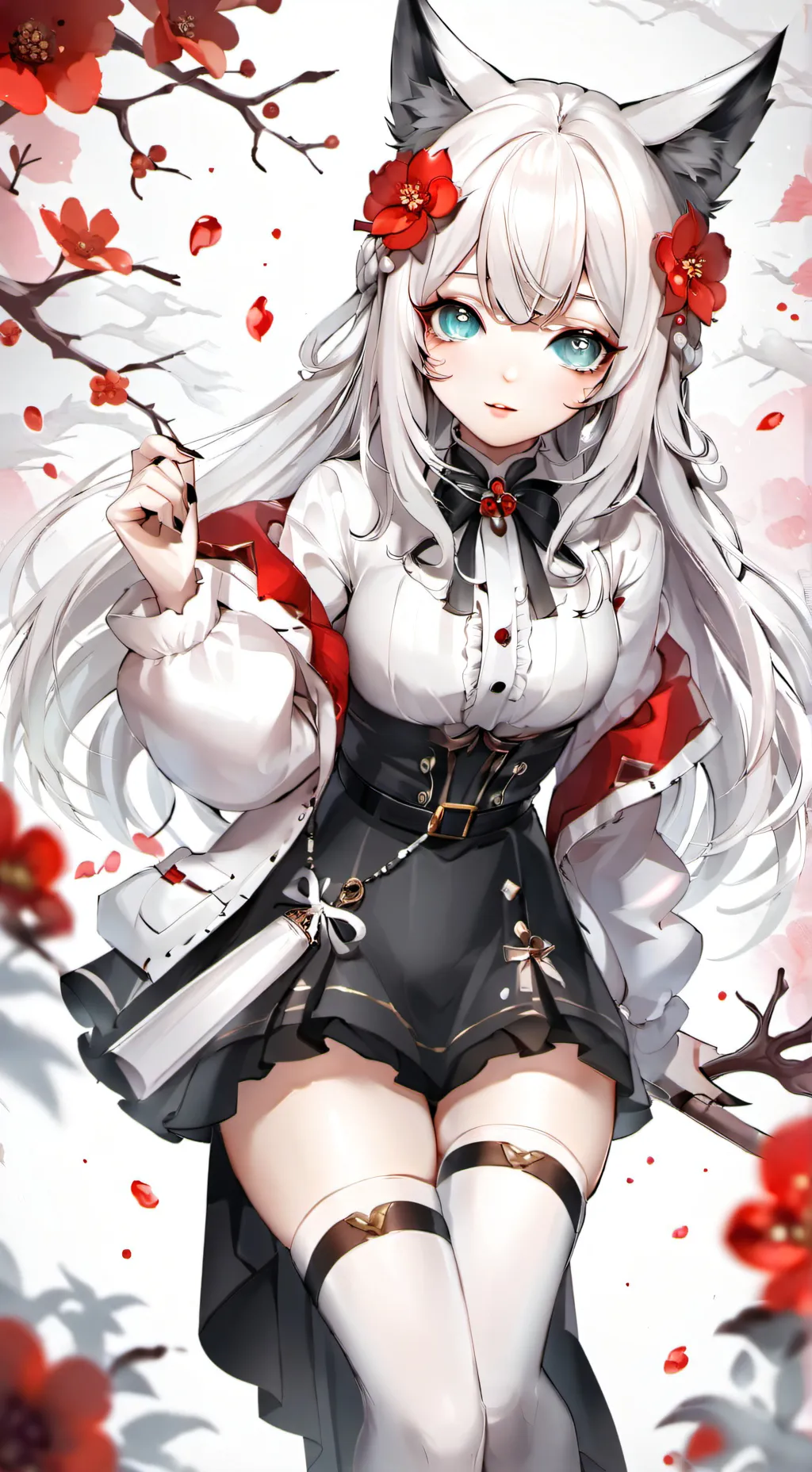 ai character:  cat girl  background