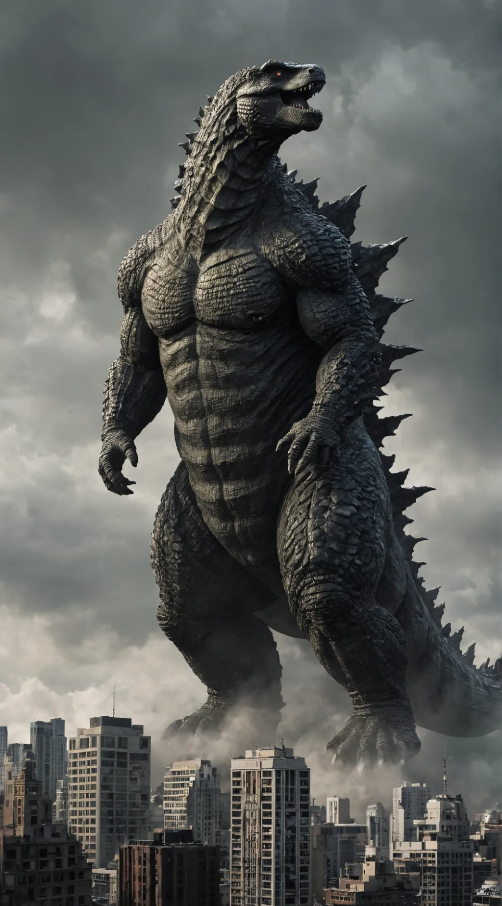 ai character: Gojira 1954 background