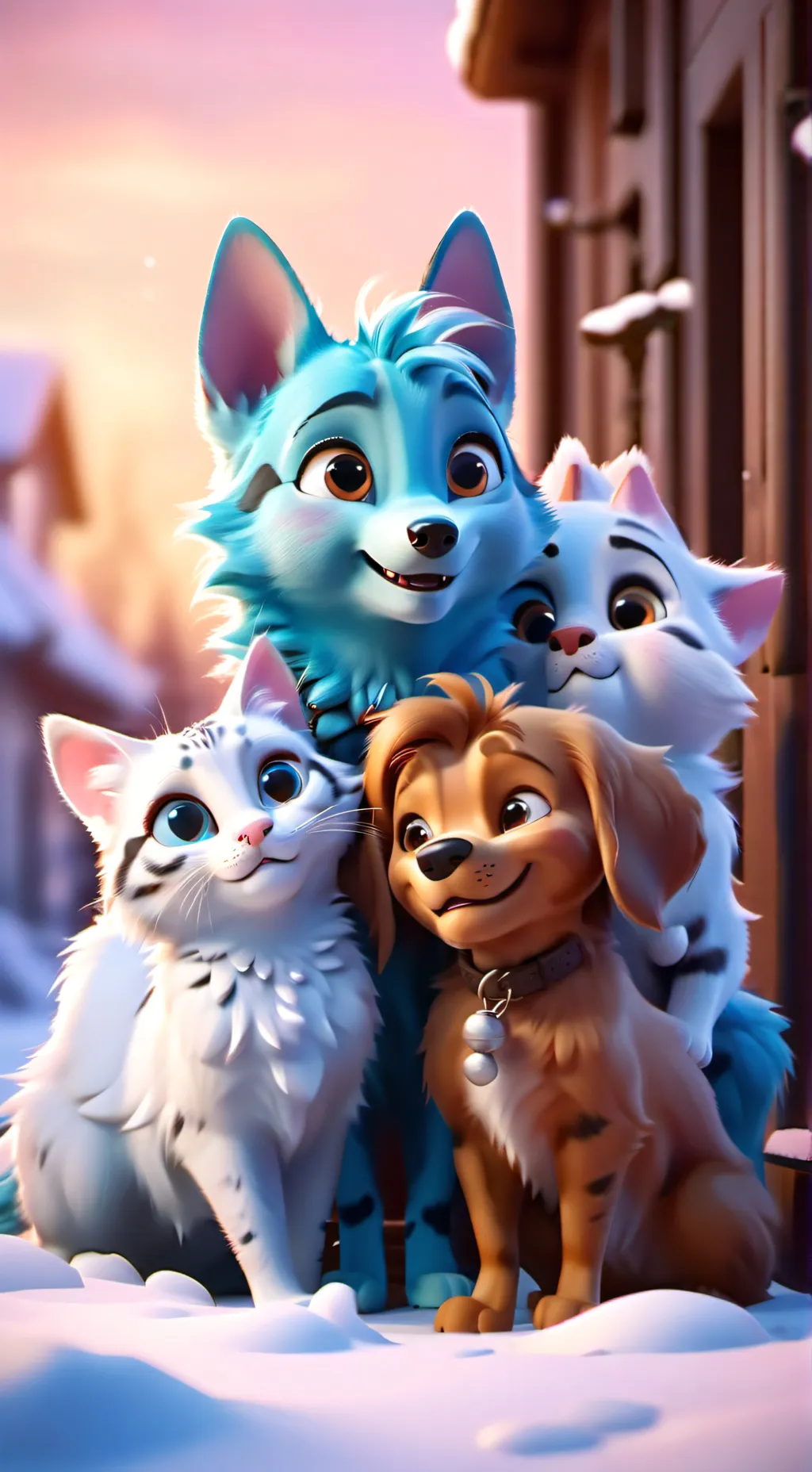 ai character: Dogs and cats background