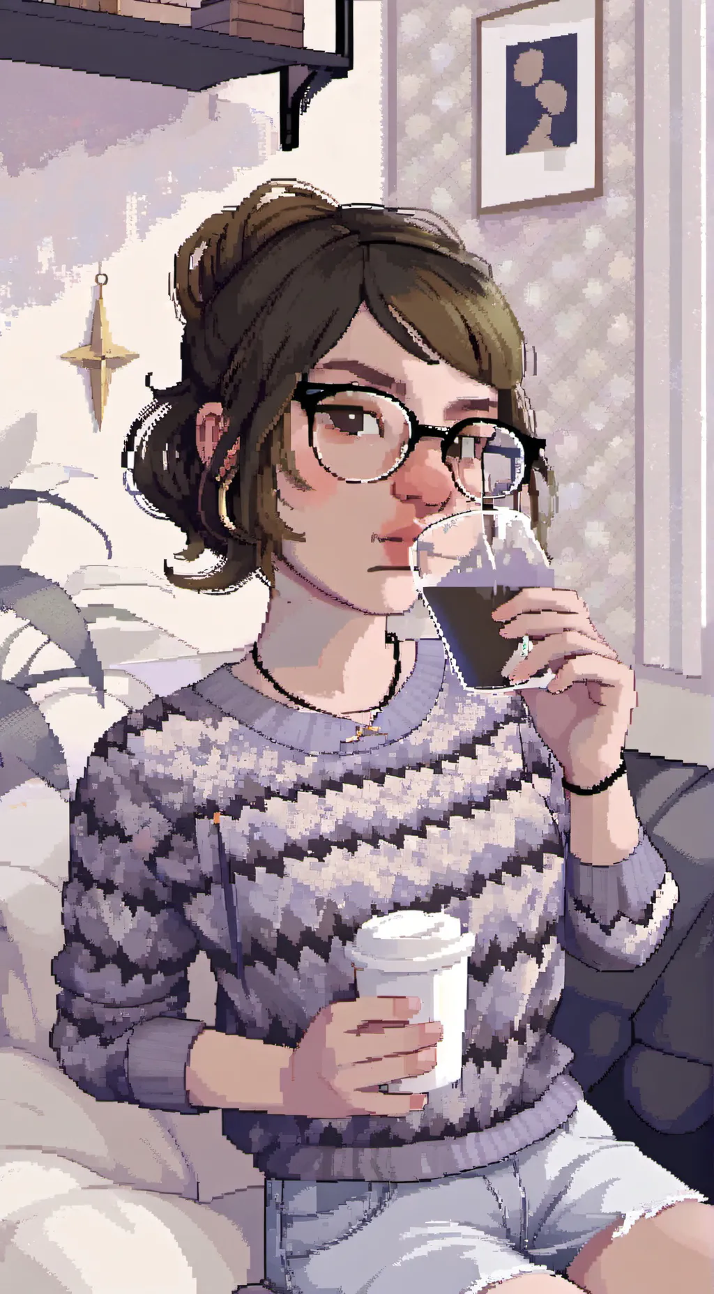 ai character: Rainey Waterfall background