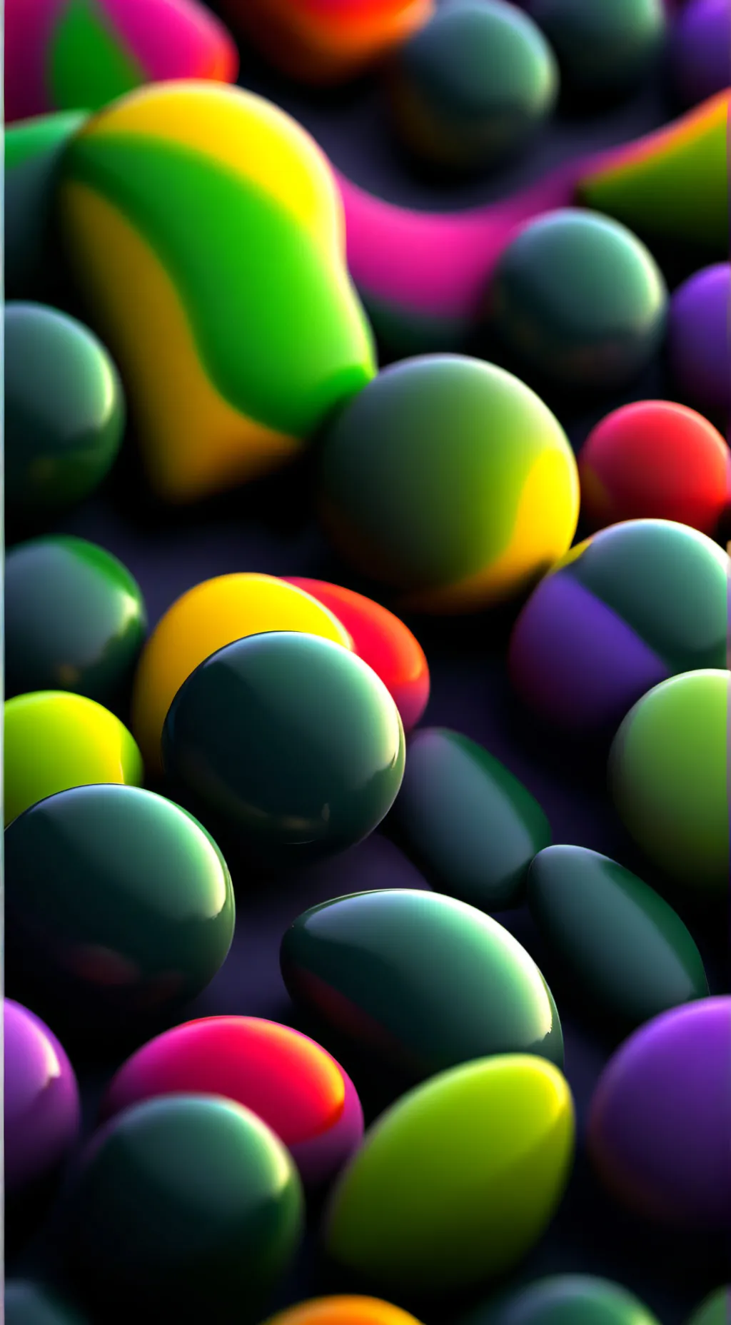 ai character: rainbow dots background