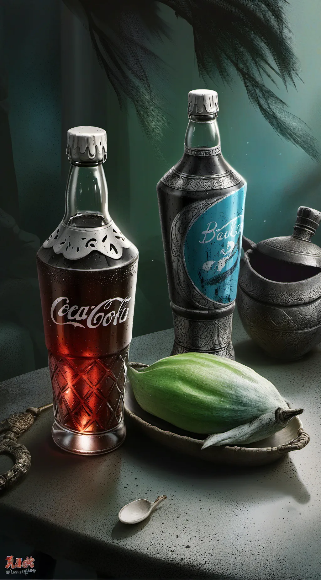 ai character: Pepsi ❤️ cola background