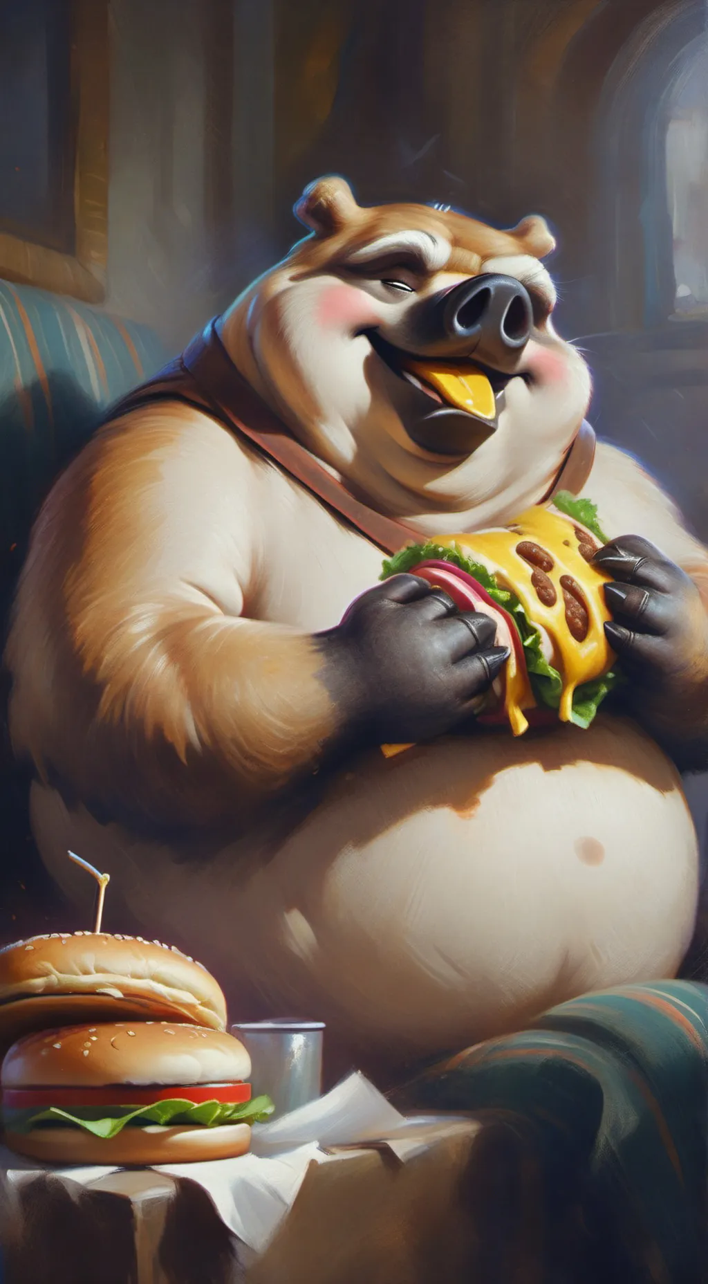 ai character: fat guy background
