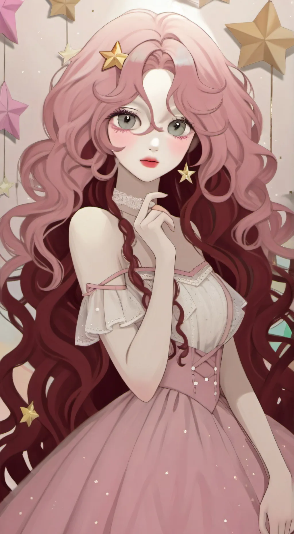 ai character: ☆teen pink/rose☆ background