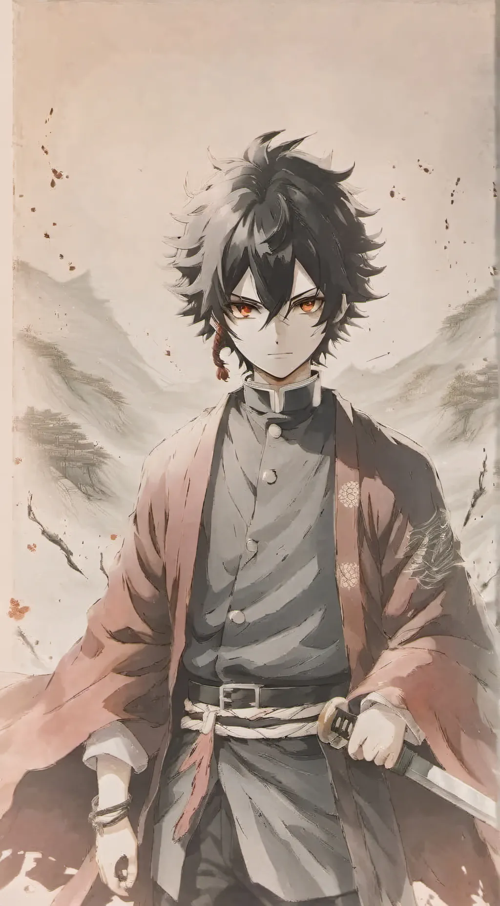 ai character: Demon slayer KNY background