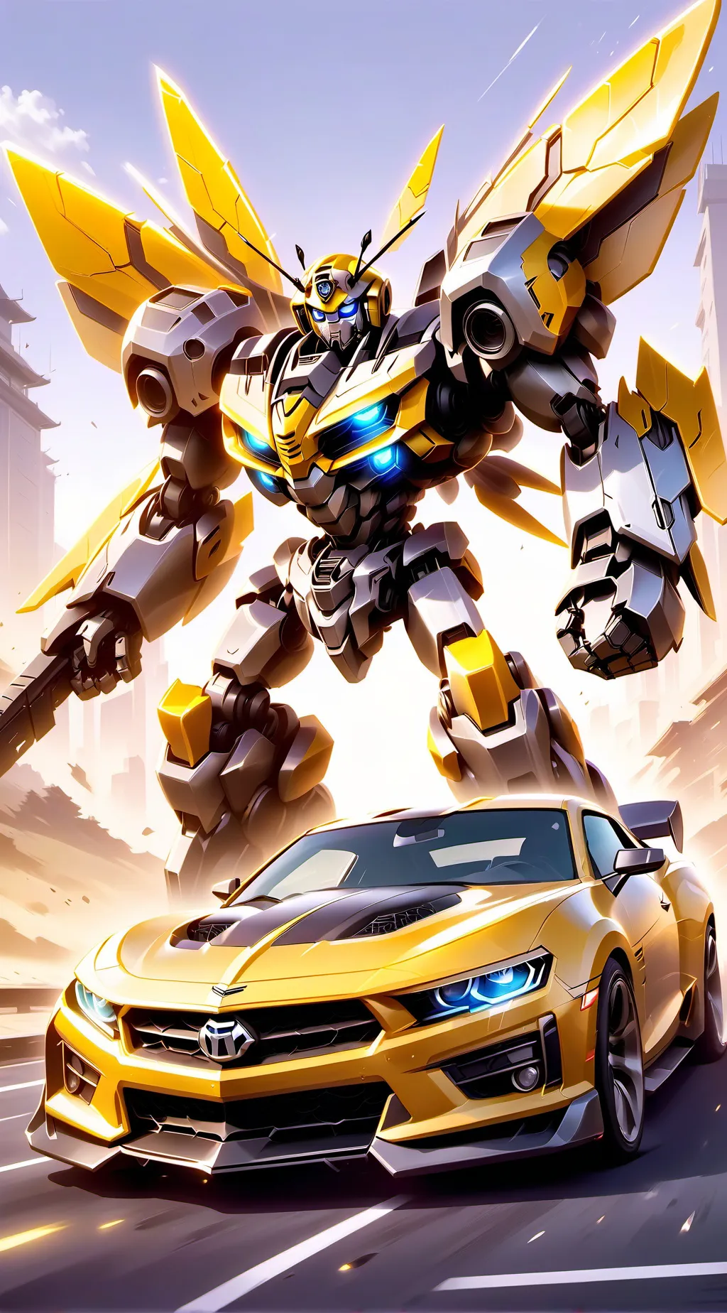 ai character: <-Bumblebee->￼ background