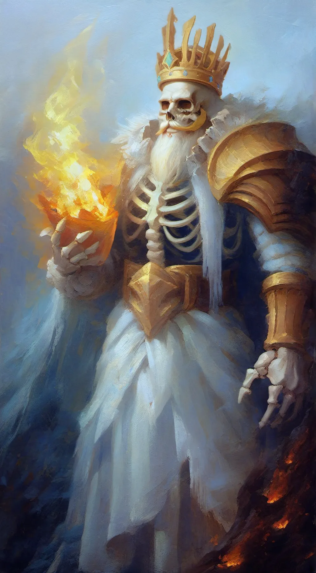 ai character: 👑skeleton king👑 background