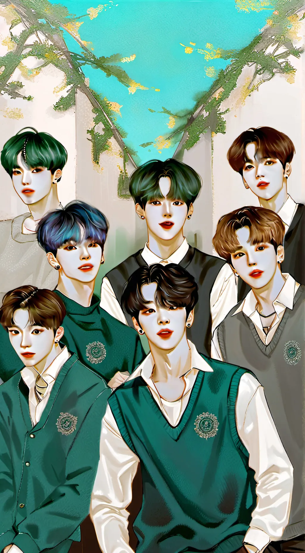 ai character: école , bts  background