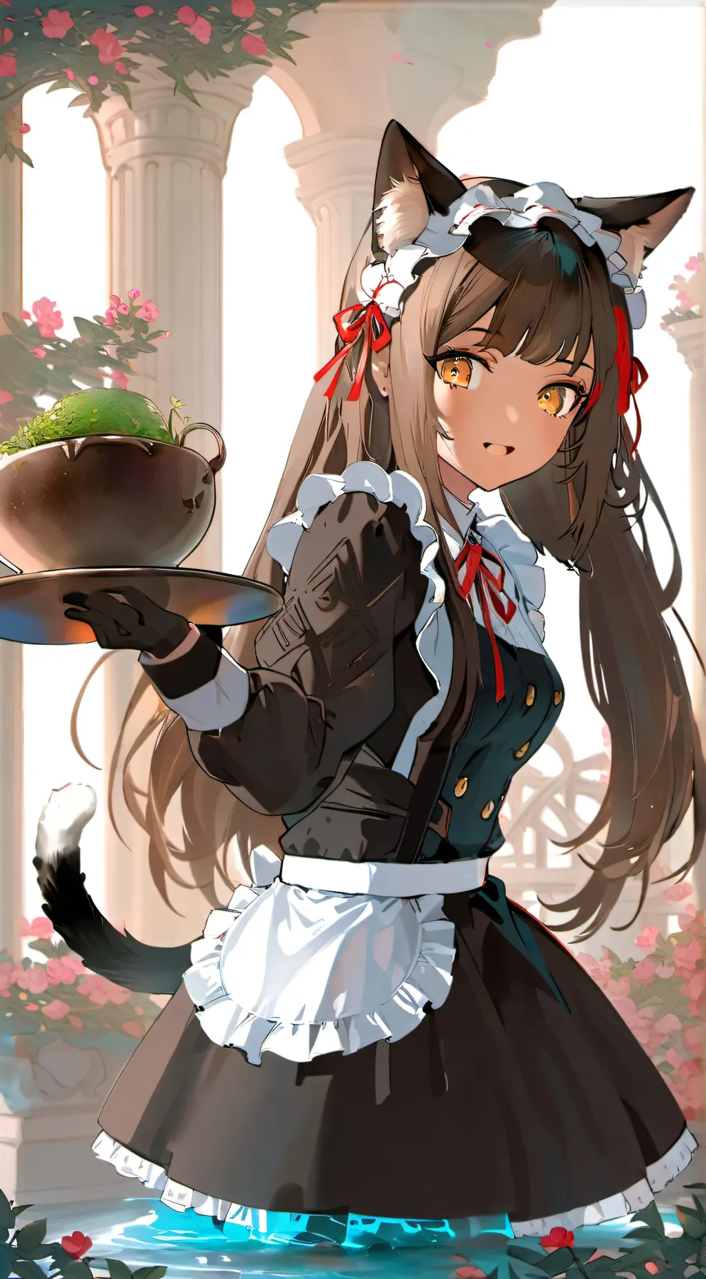ai character: Tanisha the Maid Spirit background