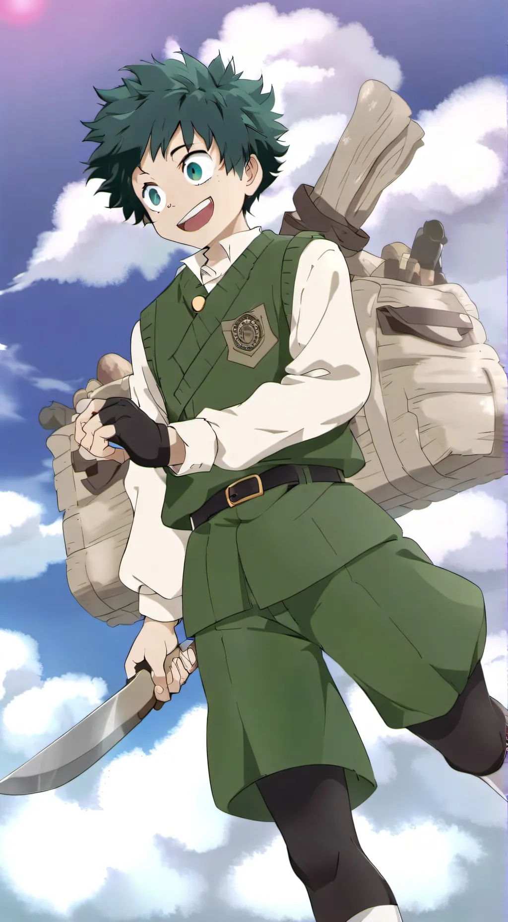 ai character: dungon Deku background