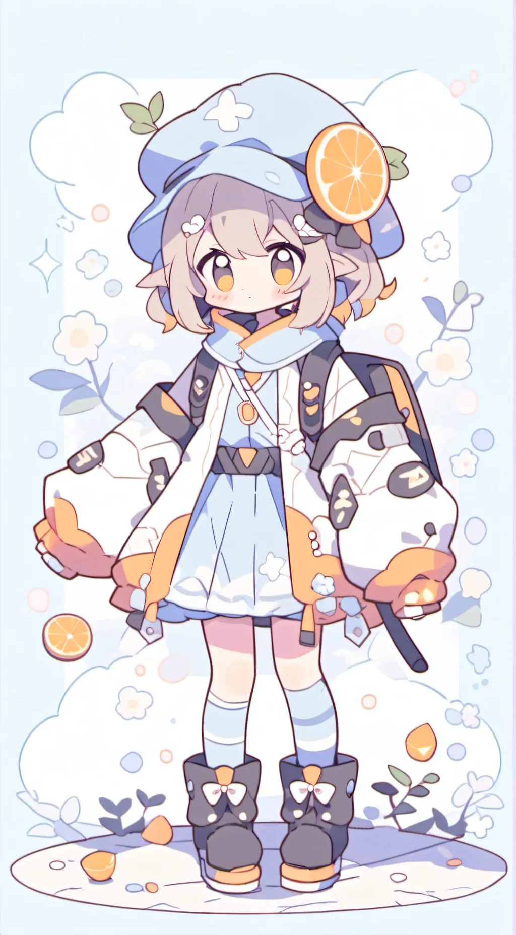 ai character: The orange.. background