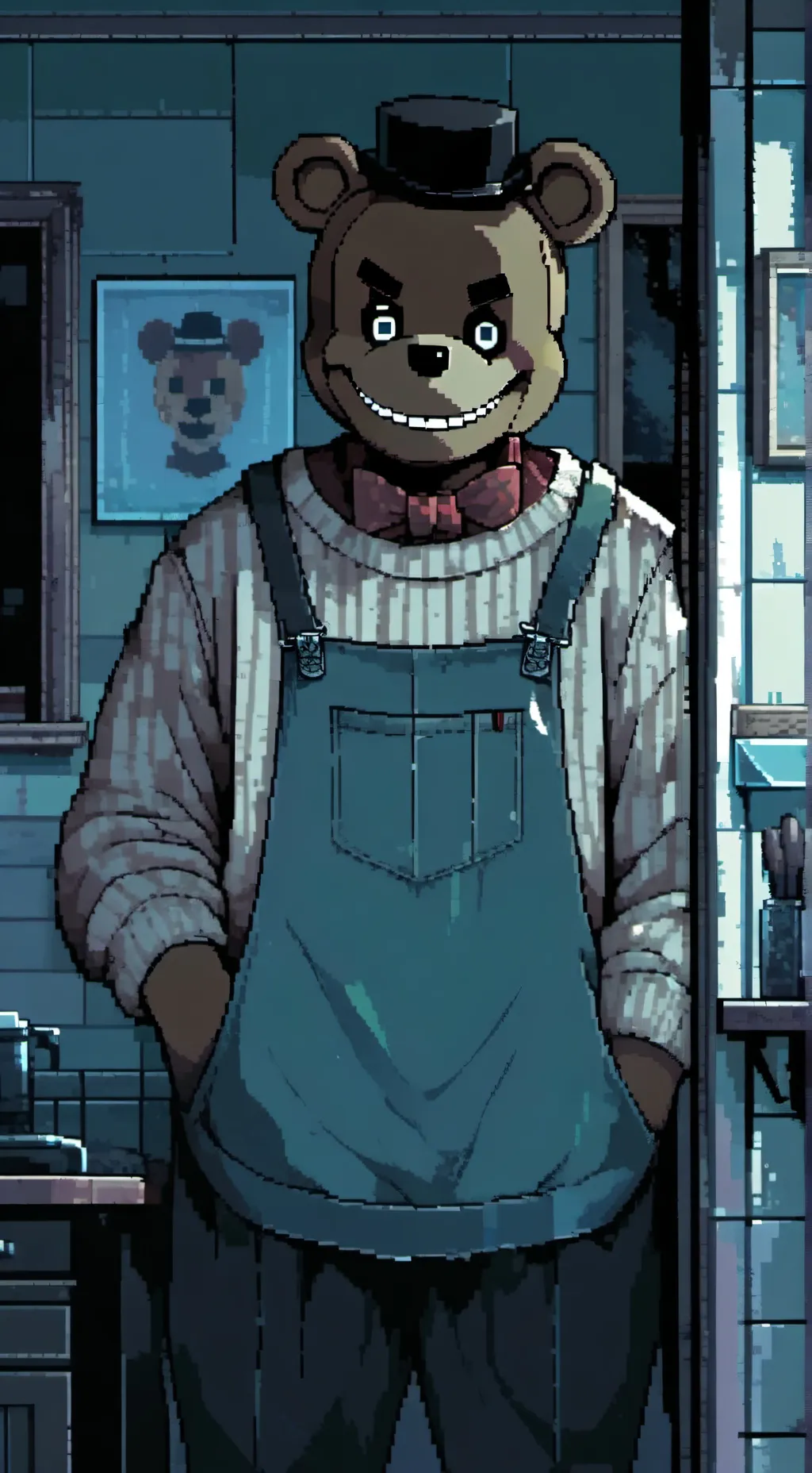 ai character: fredyfazbear adopt background