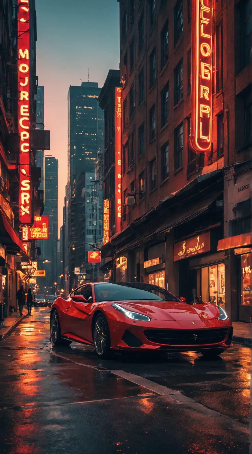 ai character: Ferrari background