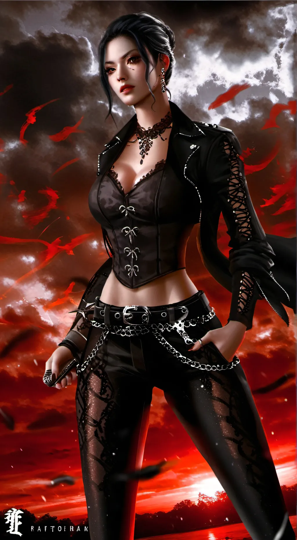 ai character: Shadow rose background