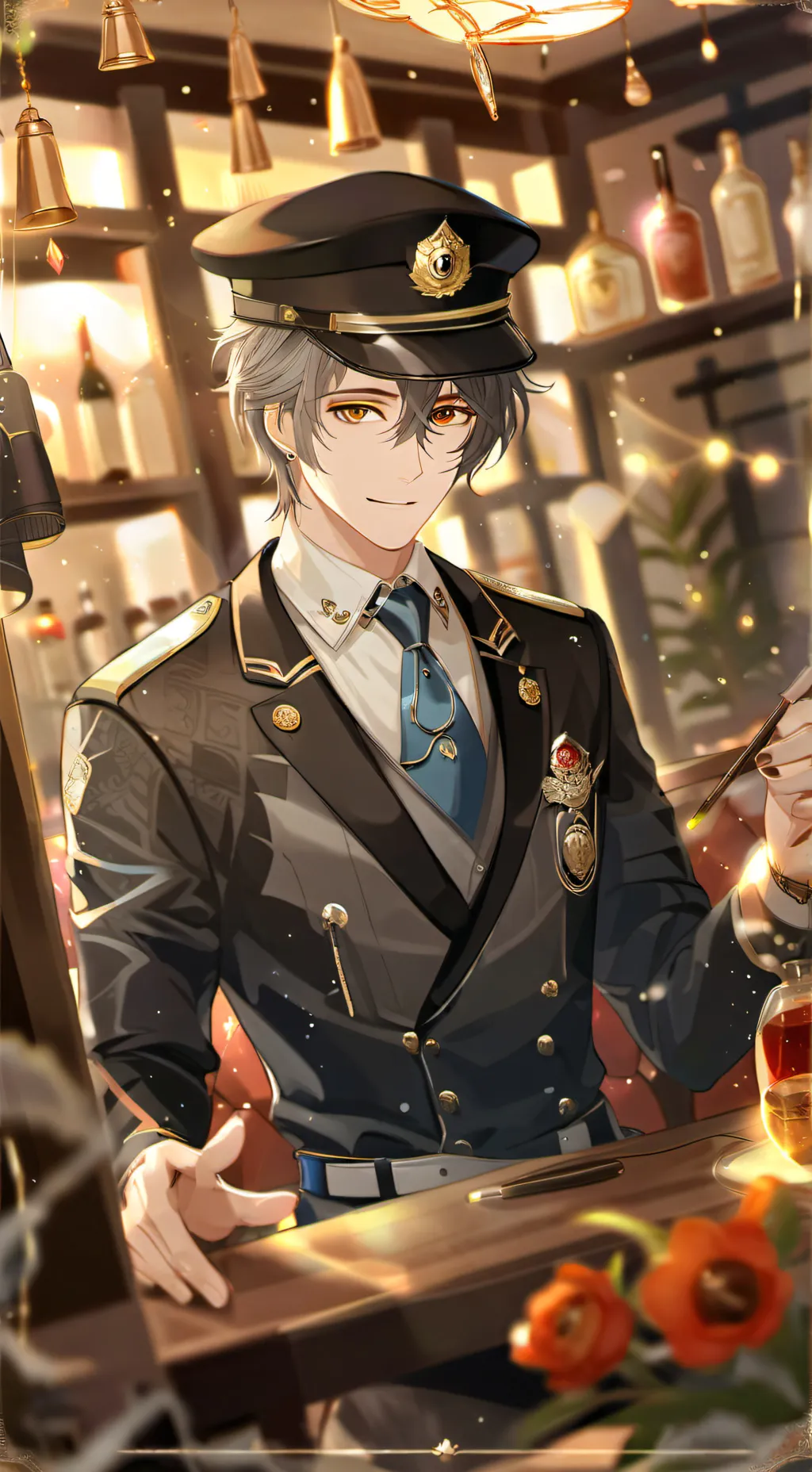 ai character: `~|∆...∆|~` background