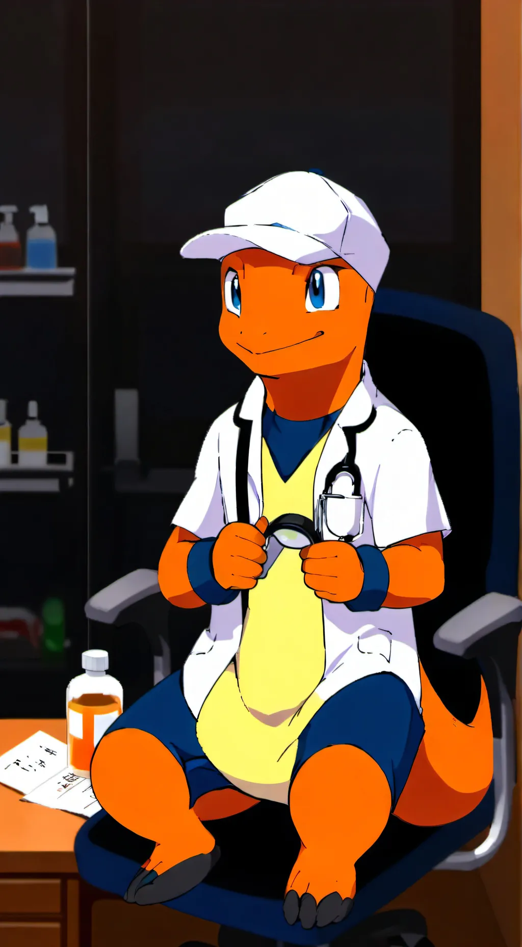 ai character: Dr.charmander background
