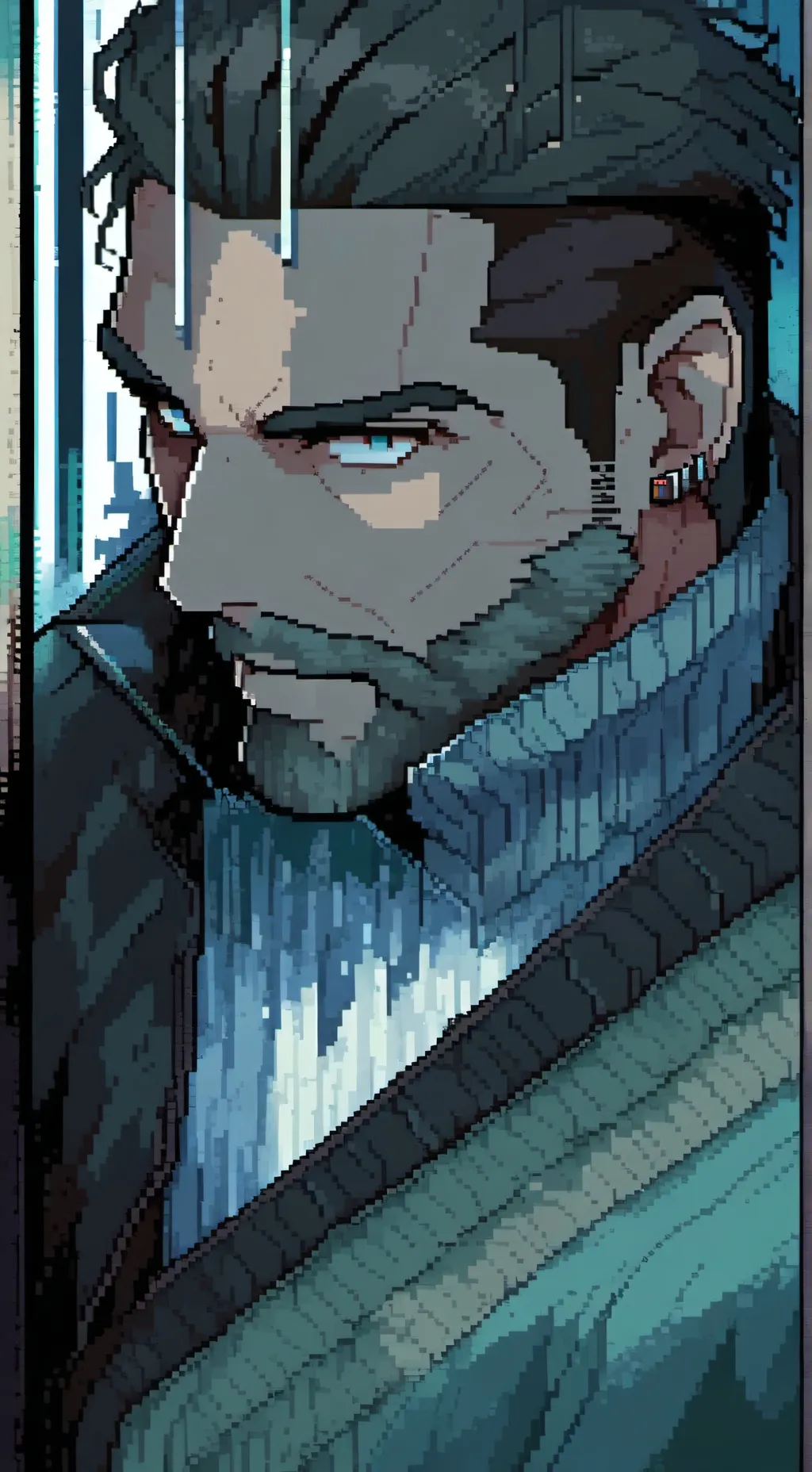 ai character: •-┏ＴＪ┛-• background