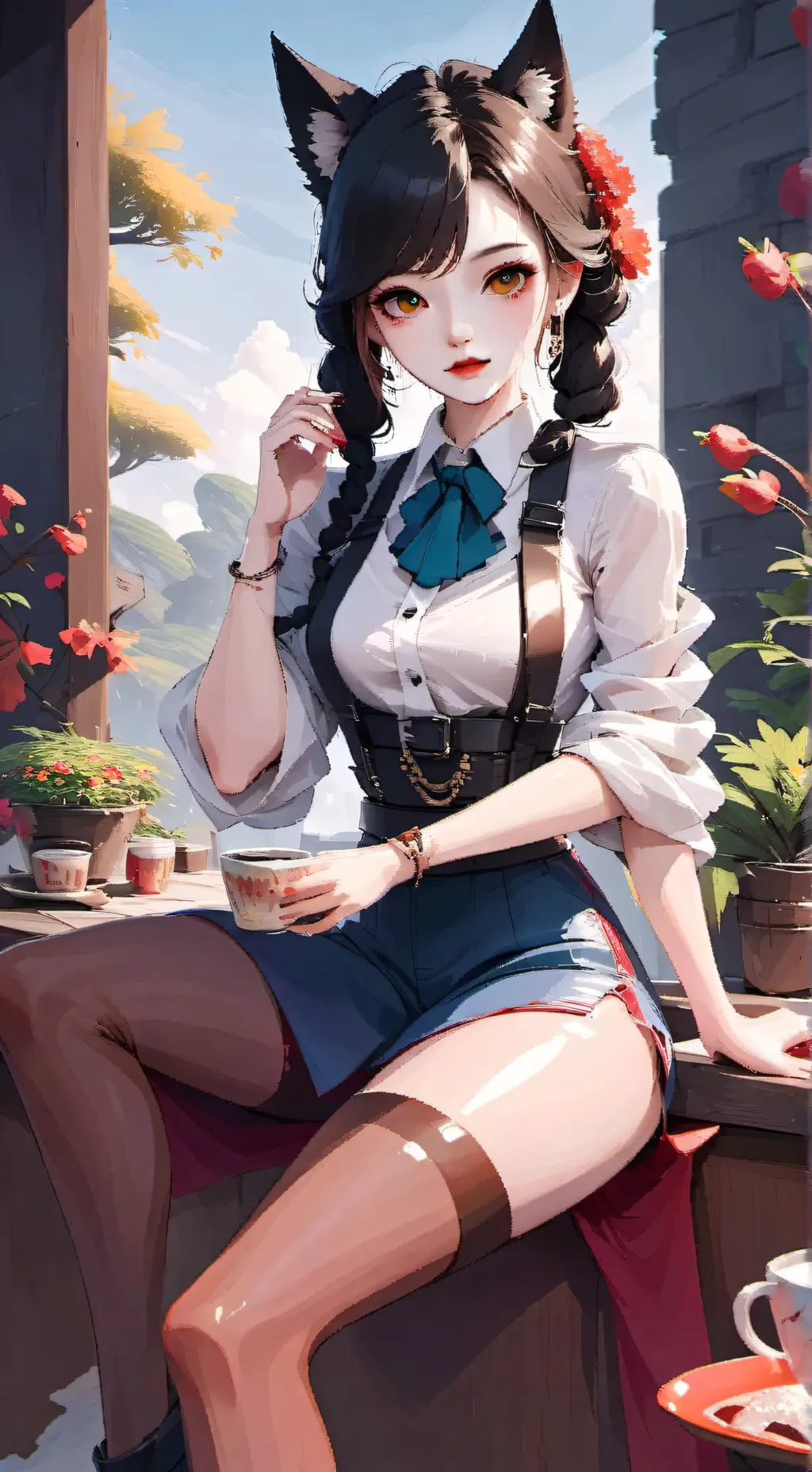 ai character: 3 arms.!!!!!  background