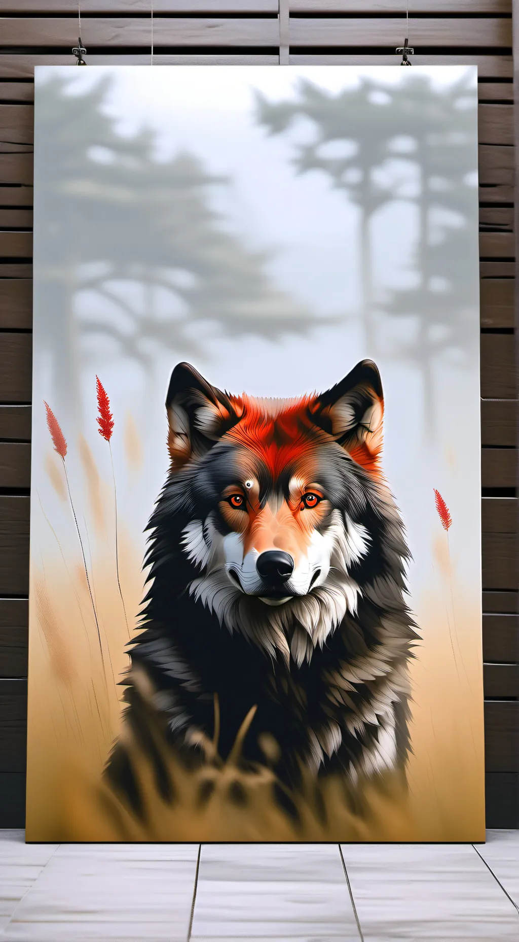 ai character: Dark Red Alpha background