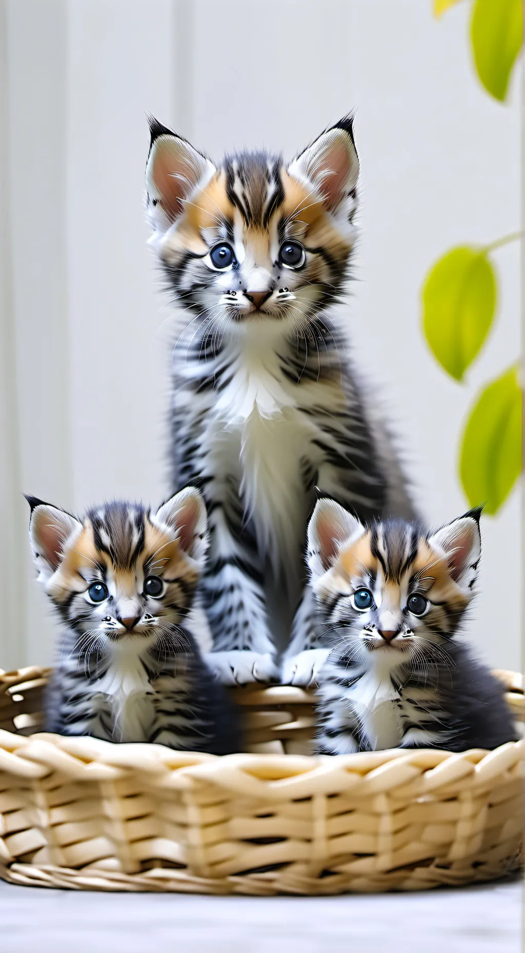 ai character: Kittens and mama background