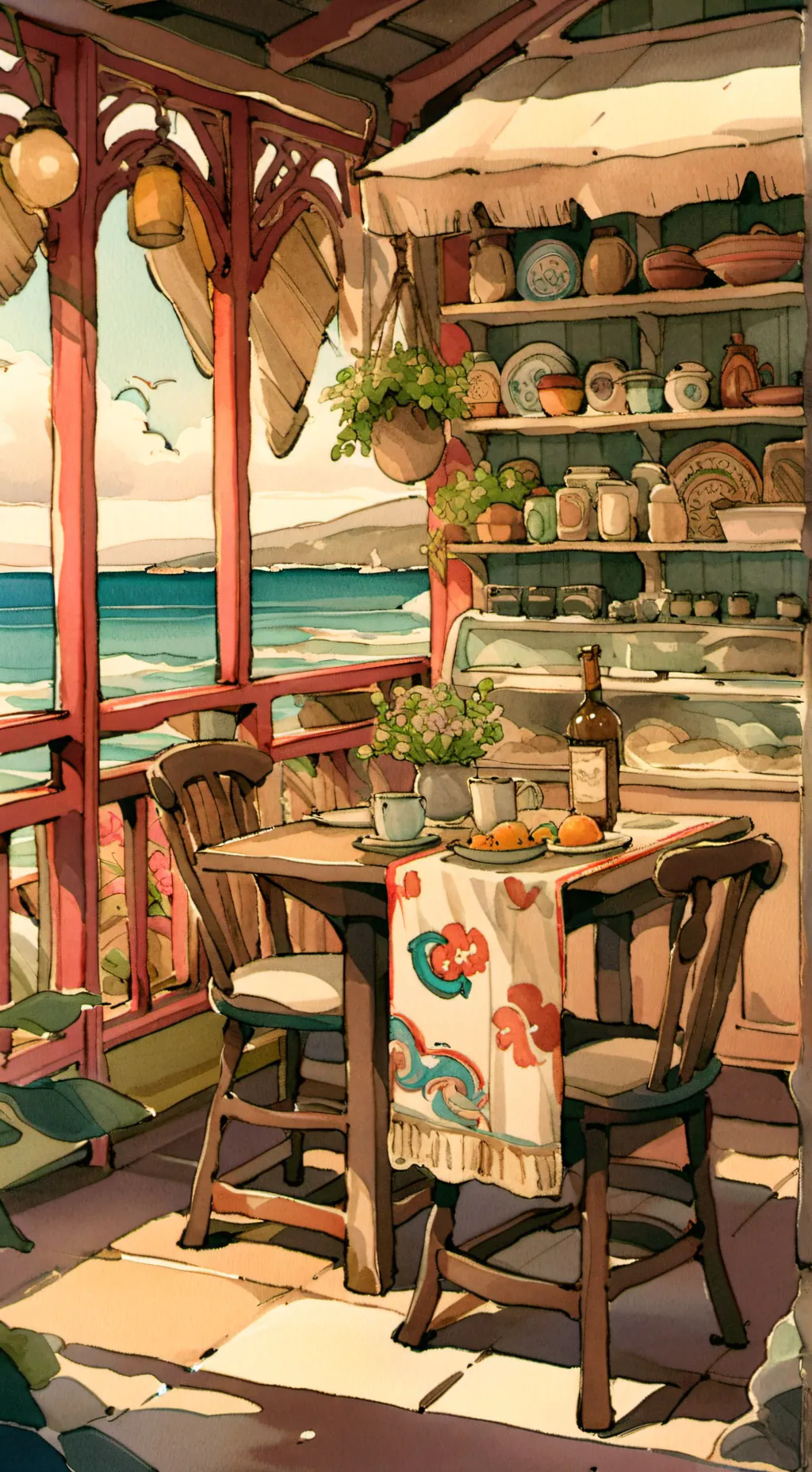 ai character: MHA beach background