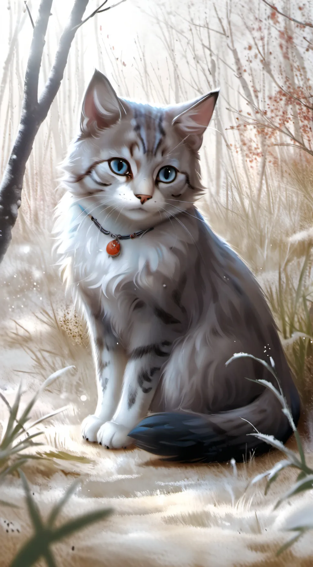 ai character: cute cat  background