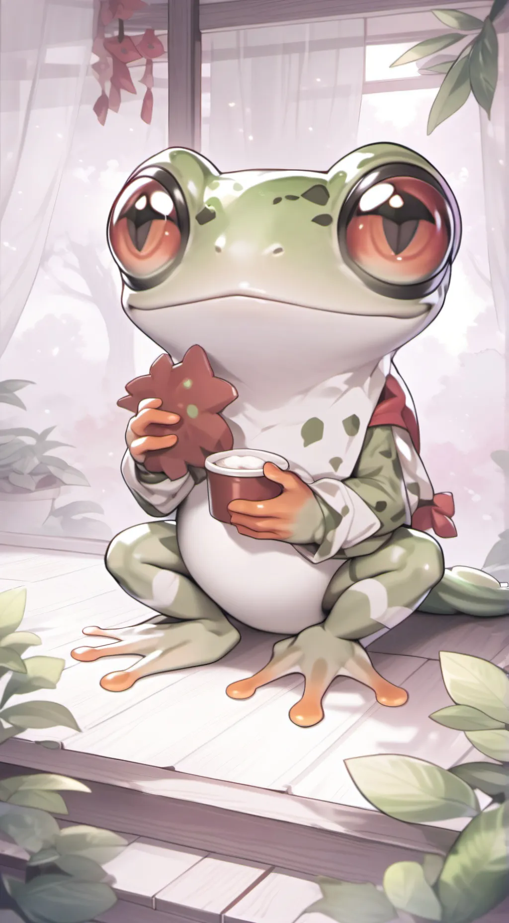 ai character: Frogey the Tree Fr background