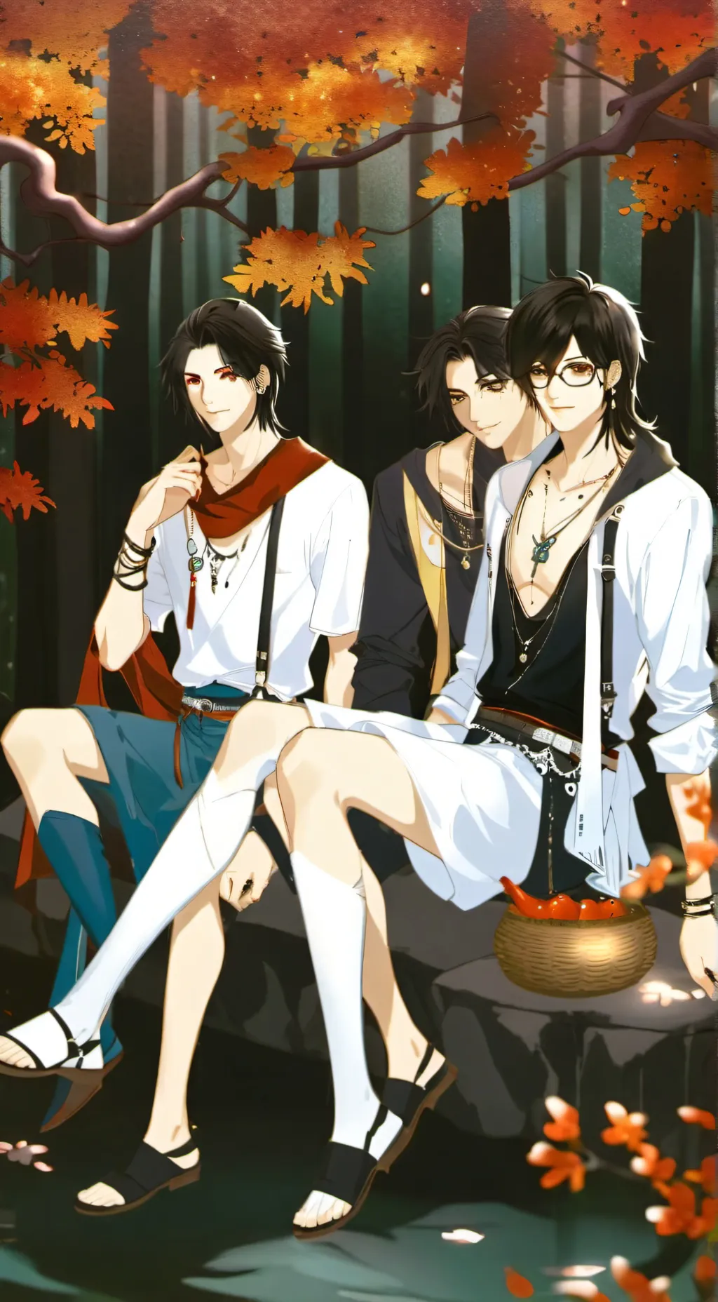 ai character: 3 boys~ background