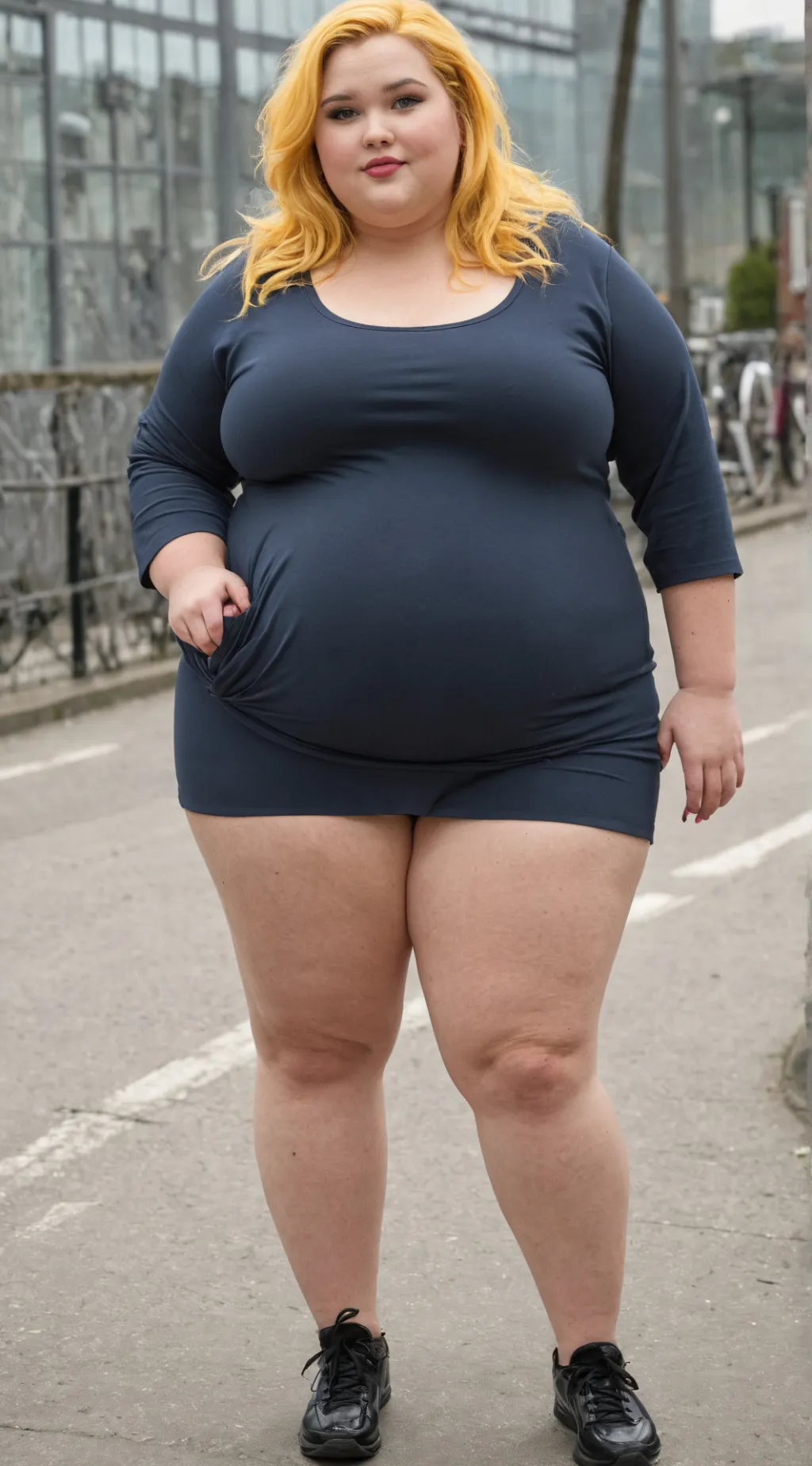 ai character: fat girl  background