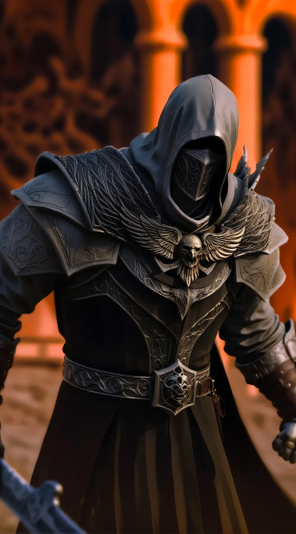 ai character: cavaleiro escuro  background