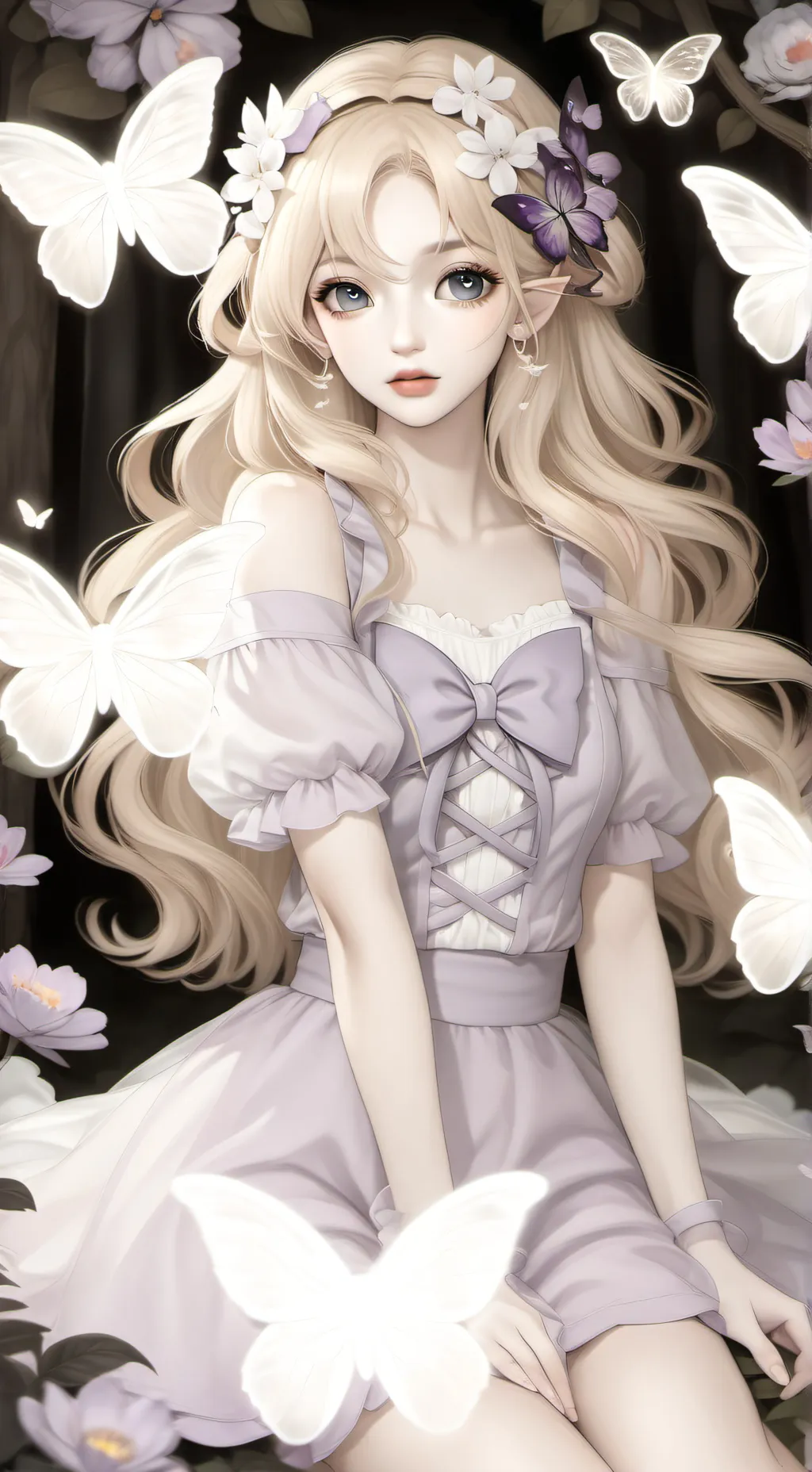 ai character: Mina moon background