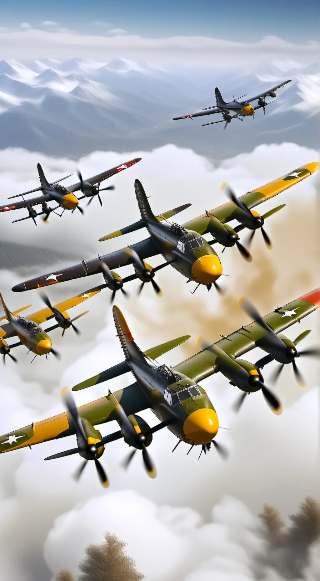 ai character: ww2 air battle  background
