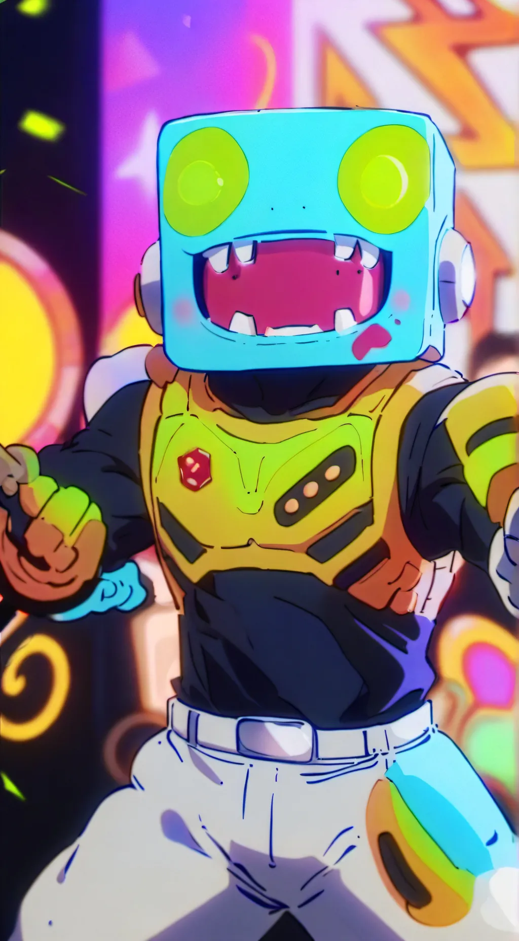 ai character: smileing critters background