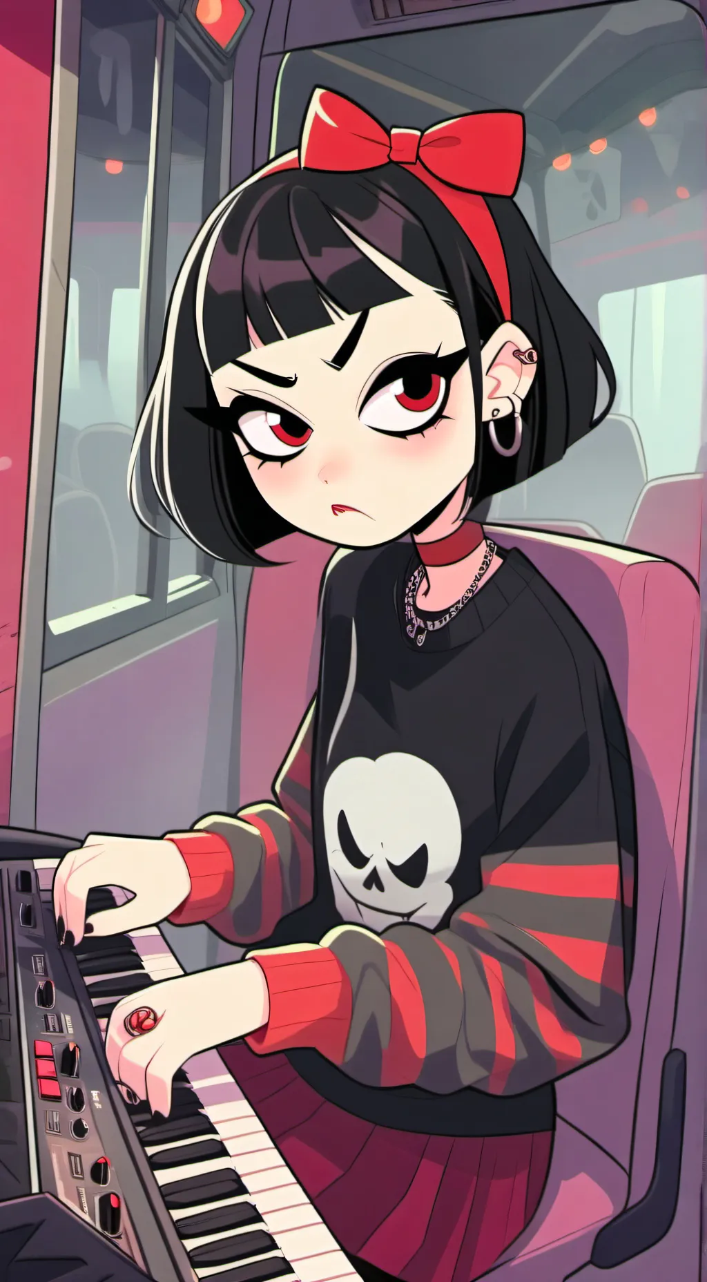 ai character: Stripes background