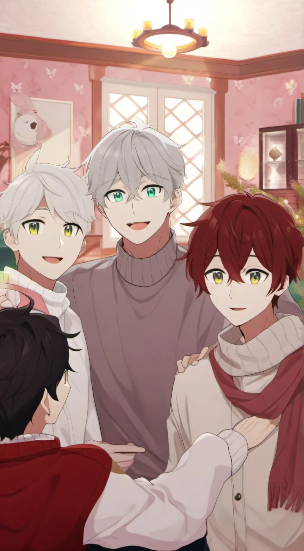 ai character: Grey and otheres background