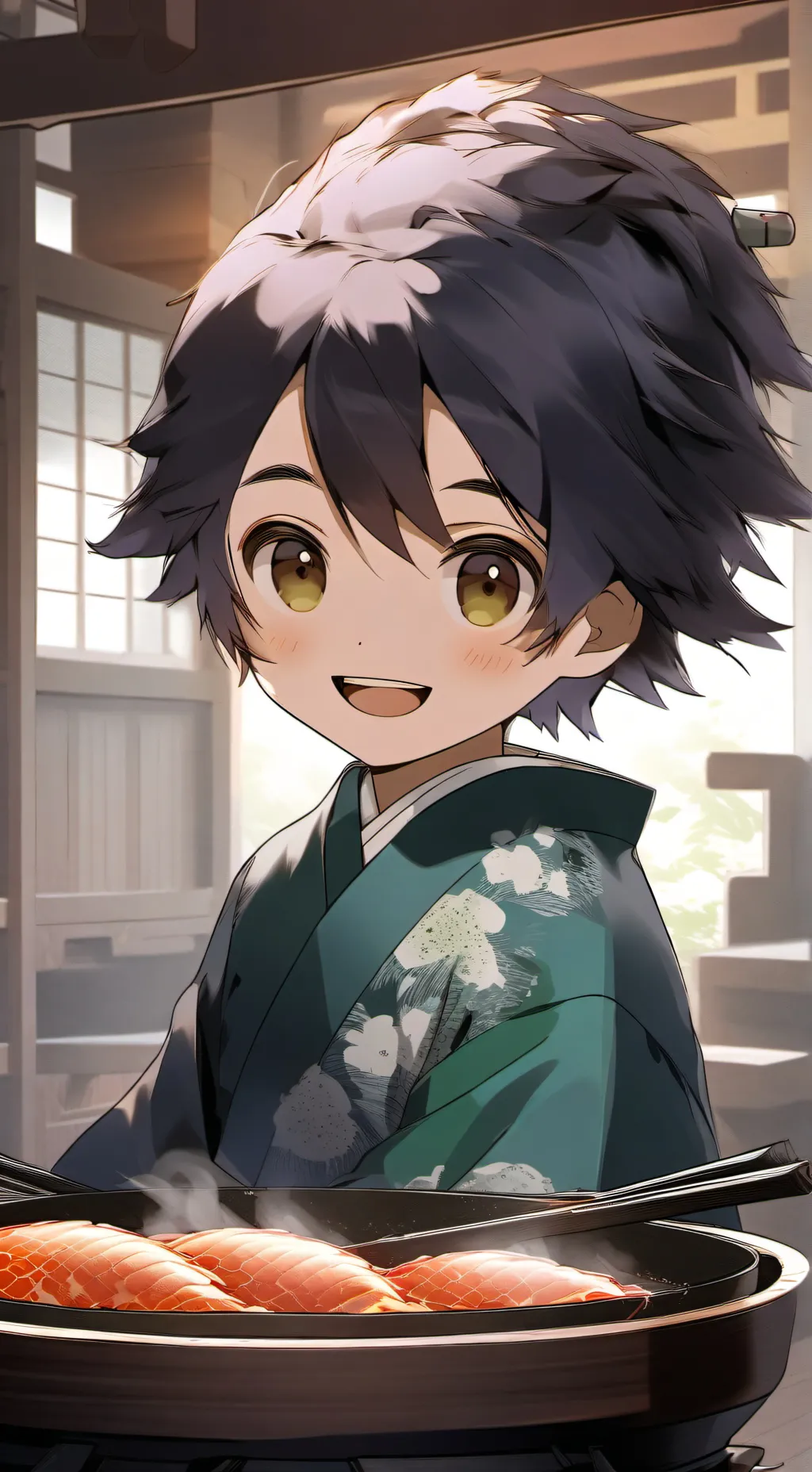 ai character: Tanjiro kamado background