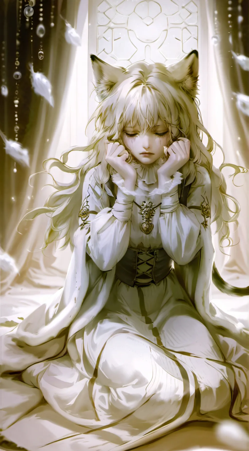 ai character: hurt neko background