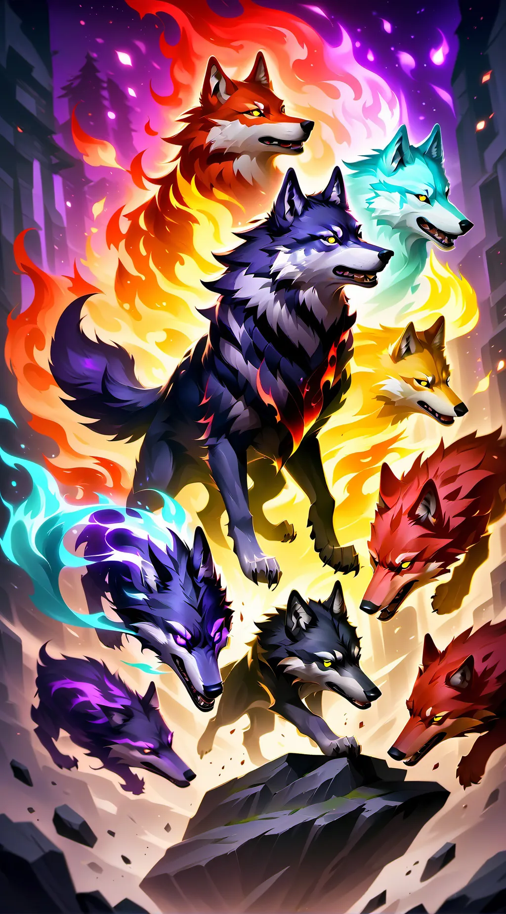 ai character: THE DEATH WOLF background