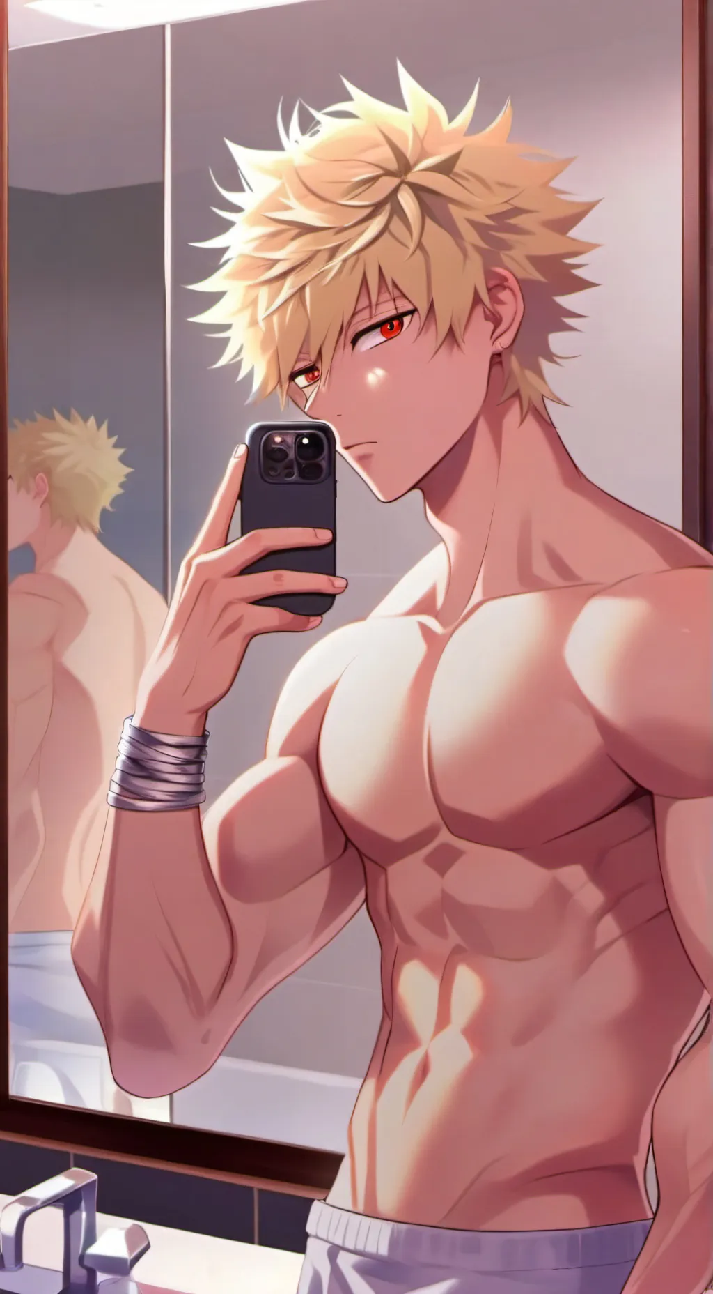 ai character: Bakugo Katsuki background