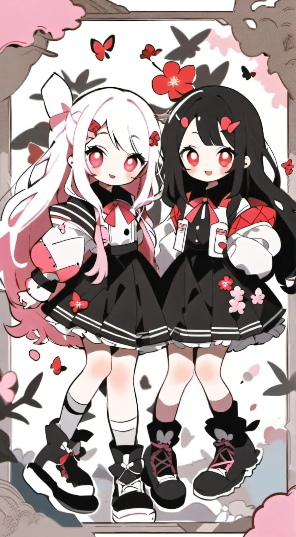 ai character: Nezuko and Anya background