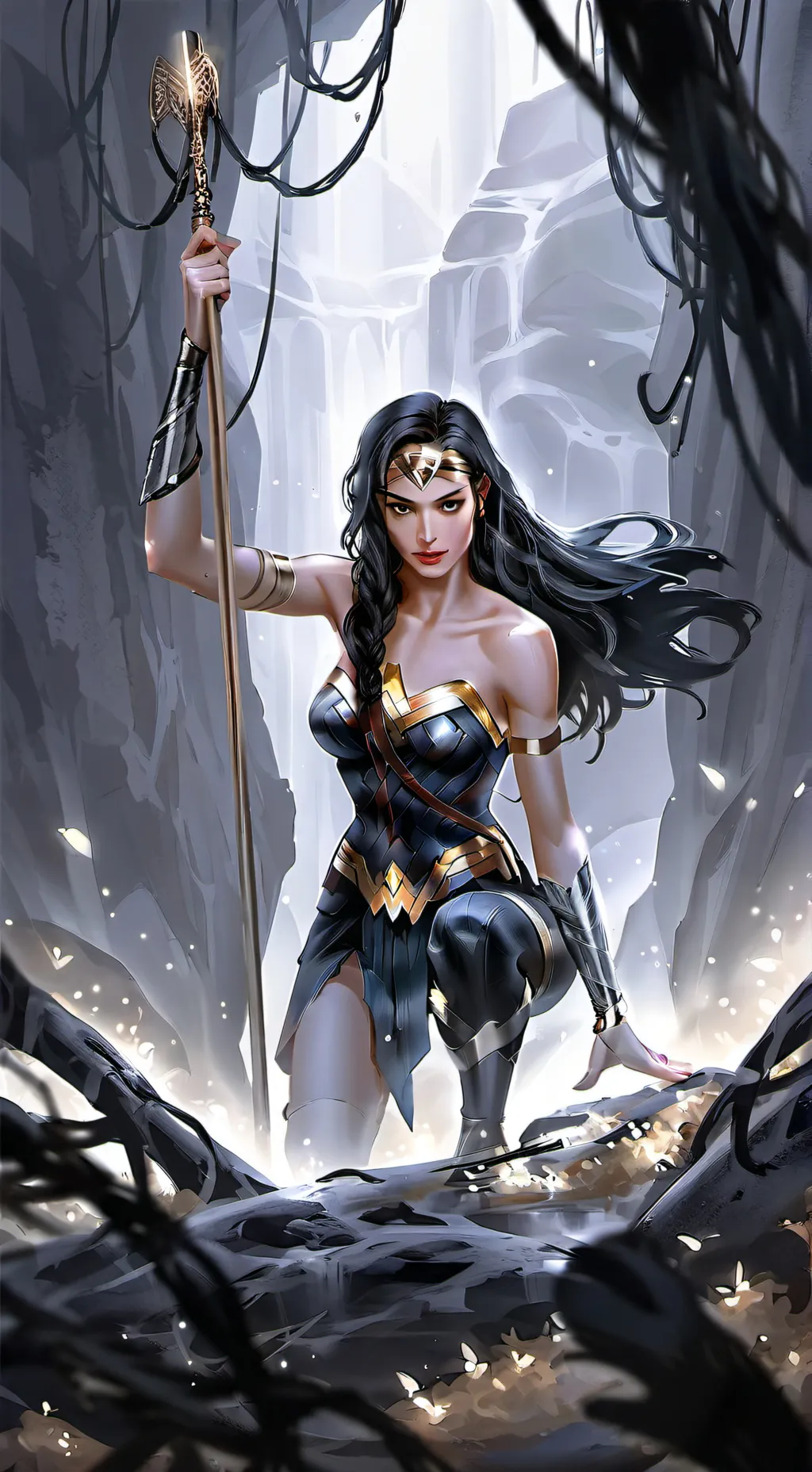 ai character: wonder woman background