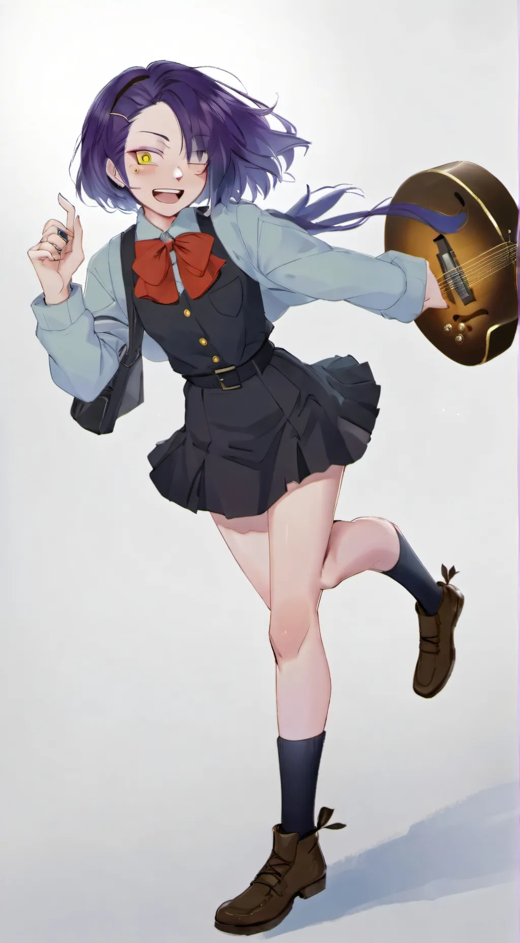 ai character: Aika Kaminari💜💛⚡🎧✨ background