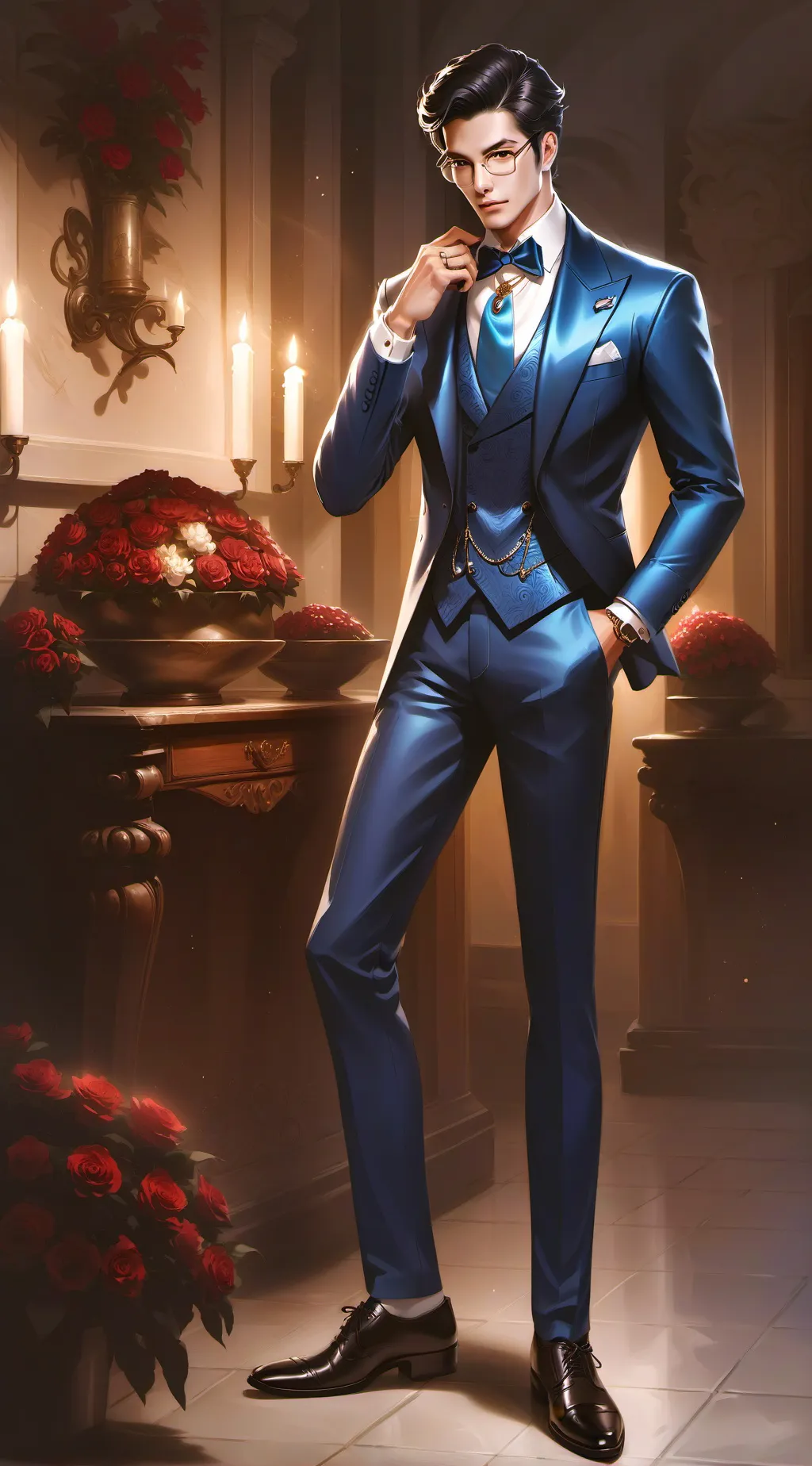 ai character: blue background