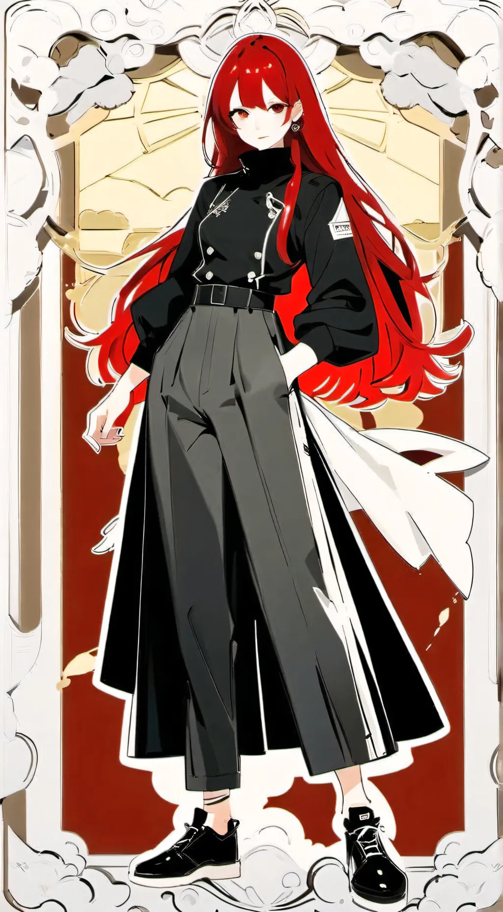 ai character: red haed  background