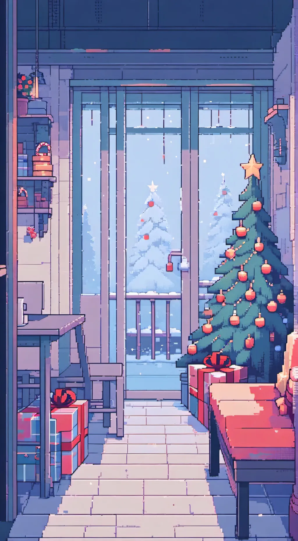 ai character: MHA christmas background