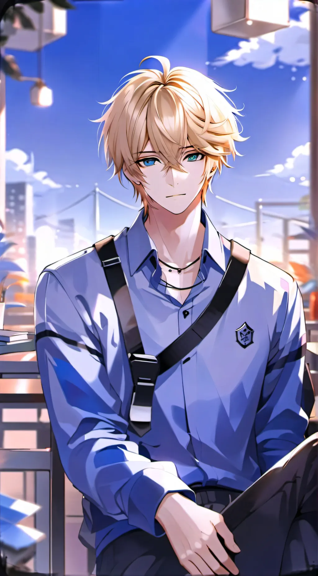 ai character: 🖤💙Gino💙🖤 background