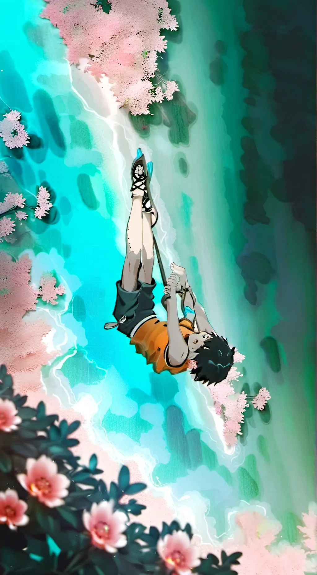 ai character: Naked girl  background